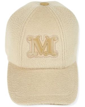 Max Mara Cappello Da Baseball Con Applicazione - Bianco