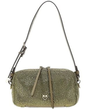 Pinko Small Triptych Crystal-Embellished Shoulder Bag - Green