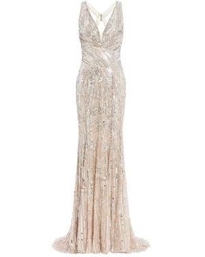Jenny Packham Raquel Sequin-Embellished Gown - Natural