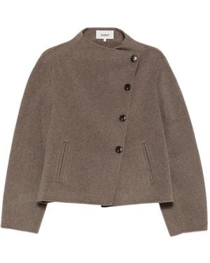 Ba&sh Asymmetric-Fastening Coat - Brown