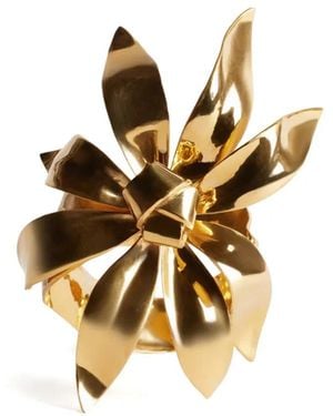 Balenciaga Bow-Detail Cuff Bracelet - Metallic