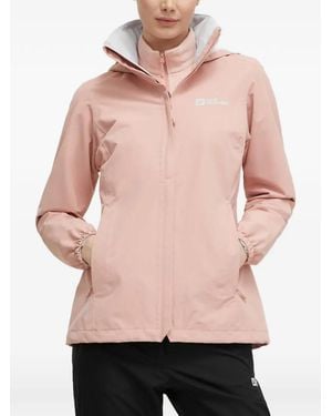 Jack Wolfskin Zip Hooded Rain Jacket - Pink