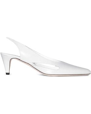 BY FAR Cut-Out Slingback Loafers - White