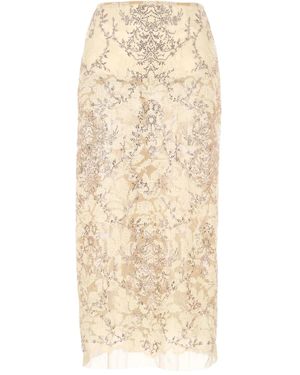 Ermanno Scervino Embellished-detail Midi Skirt - Natural