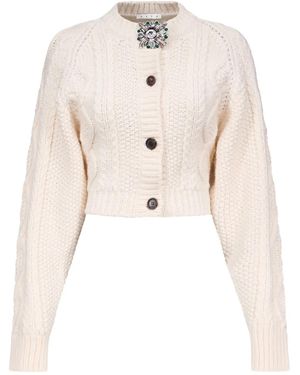 Area Cárdigan con detalle de broche - Neutro