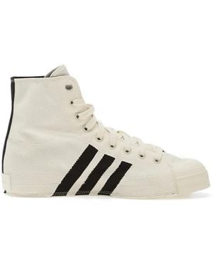 Y-3 Nizza Hi 3-Stripes Trainers - Natural