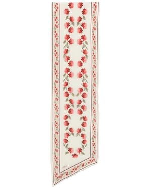 Chloé Folk Mulberry Silk Scarf - White