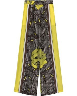 P.A.R.O.S.H. Floral-Print Silk Pants - Brown