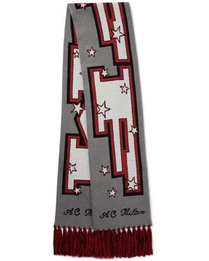 Off-White c/o Virgil Abloh Sciarpa Con Intarsio X Ac Milan - Grigio