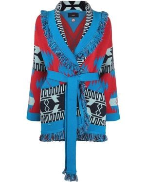 Alanui Cardigan Icon in jacquard di cashmere - Blu