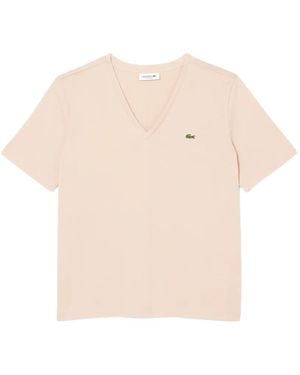 Lacoste T-Shirt À Col V - Natural