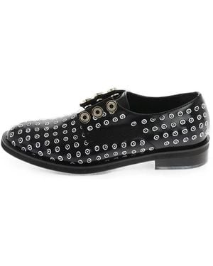 Coliac Embroidered Slip-On Derby Shoes - Black
