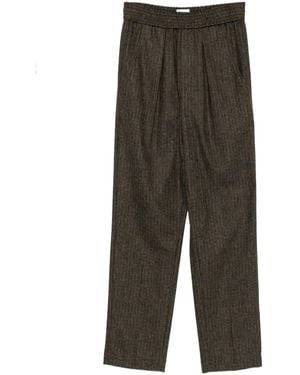 Isabel Marant Pinstripe Elastic-Waist Tailored Pants - Green