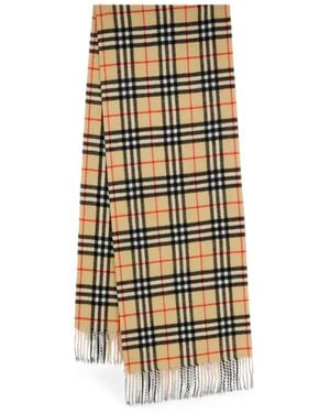 Burberry Check Fringed Scarf - Metallic