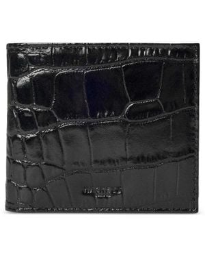 Hackett Croc-Stamped Billfold Wallet - Black