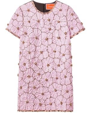 La DoubleJ Embroidered Floral Mini Day Dress - Pink