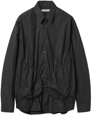 Post Archive Faction PAF Shirring-Detail Shirt - Black