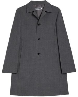 Jil Sander Manteau Droit À Simple Boutonnage - Gris