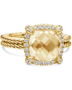 David Yurman Châtelaine シトリン&ダイヤモンド リング 9mm 18kイエローゴールド - メタリック