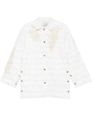 ERMANNO FIRENZE Embroidered Quilted Coat - White