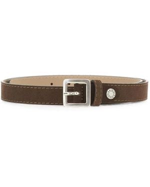 Gianni Chiarini Calf Suede Buckle-Fastening Belt - White