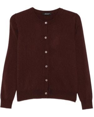 Aragona Button-Up Knitted Cardigan - Brown