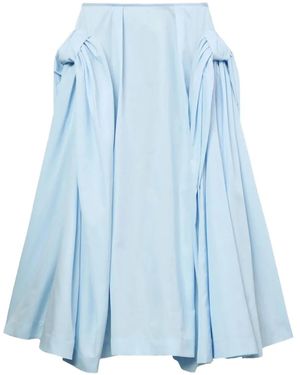 Simone Rocha Pleated-Detail Midi Skirt - Blue