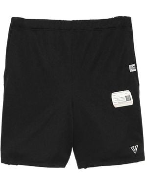 Maison Mihara Yasuhiro Shorts Met Geborduurd Logo - Zwart
