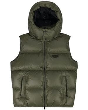 Purple Brand Quilted Hooded Gilet - Green