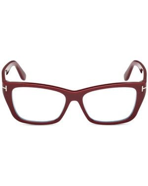 Tom Ford Gafas Con Montura Cuadrada Y Logo T - Rojo
