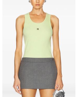 Givenchy Ribbed Logo-Detail Tank Top - Green