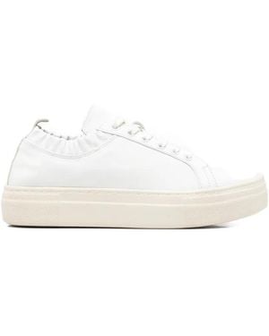 SERGIO MORETTI FIRENZE Ruched-Trim Platform Trainers - White