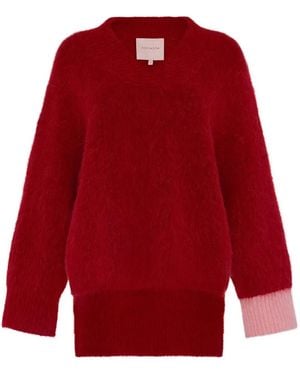 ROKSANDA Tehla V-Neck Jumper - Red