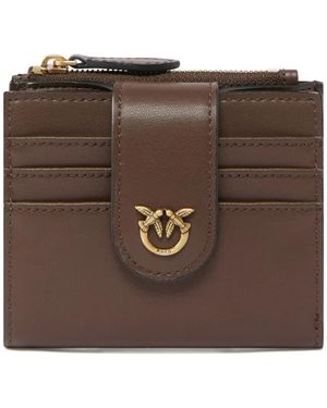 Pinko Leather Flap Wallet - Brown