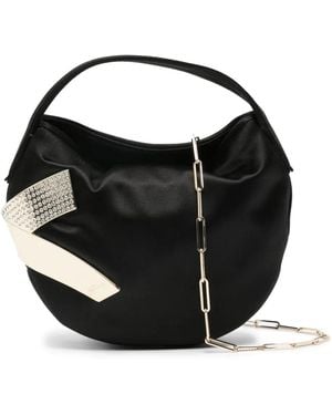 Genny Bolso Mini Con Joyas En X - Negro