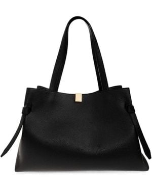 Yuzefi Large Gyoza Leather Tote Bag - Black