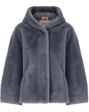 Valentini Hooded Drawstring Jacket - Blue