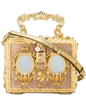 Dolce & Gabbana Box-Clutch Mit Barock-Print - Mettallic