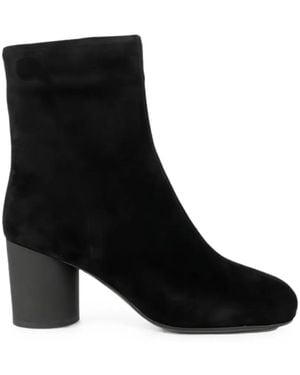 Linda Baumann Suede Block-Heel Ankle Boots - Black