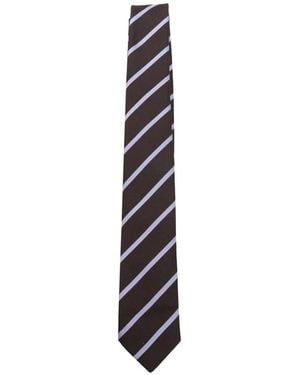 Frankie Shop Corbata A Rayas Diagonales - Blanco