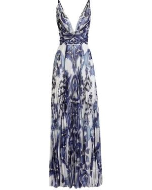 Dolce & Gabbana Dg Exclusive Majolica-Print Chiffon Dress - Blue