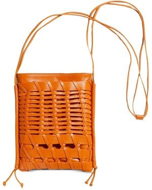 Hereu Trena Woven-Pocket Cross Body Bag - Orange