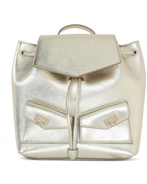 Ferragamo Metallic-Finish Leather Backpack - White