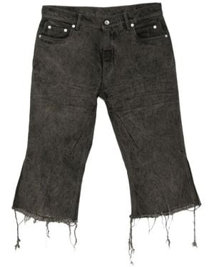 Rick Owens Denim Slim Bermuda Shorts - Grey