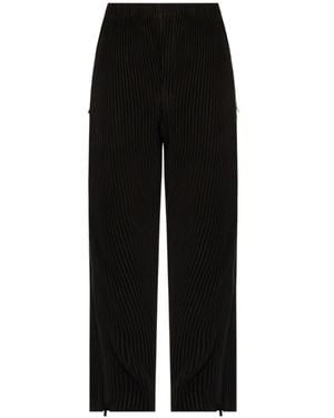 Homme Plissé Issey Miyake Zip-Pockets Pleated Trousers - Black