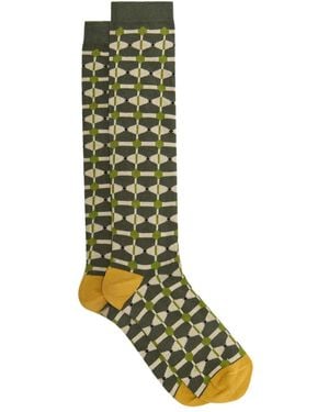 Maliparmi Geometric-Pattern Socks - Green