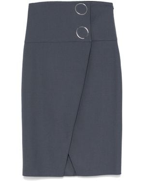 Patrizia Pepe Buttoned Midi Skirt - Blue