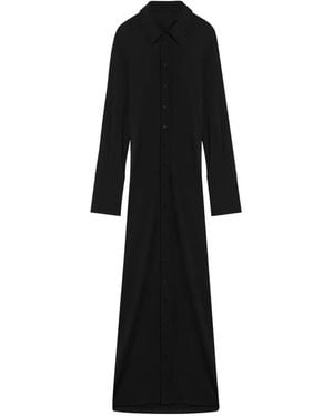 Max Mara Crossover-Back Jersey Shirt Dress - Black