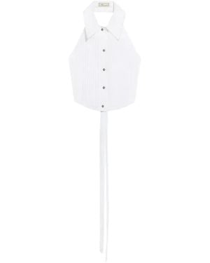Blumarine Collared Pleated Top - White