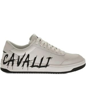 Just Cavalli Logo-Print Trainers - White